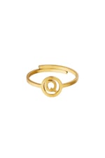 Gold color / Stainless steel ring initial Q Gold color Picture3