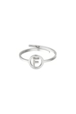 Silver color / Stainless steel ring initial F Silver color Picture6