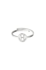 Silver color / Stainless steel ring initial H Silver color Picture8