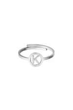 Silver color / Stainless steel ring initial K Silver color Picture11