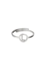 Silver color / Stainless steel ring initial L Silver color Picture12