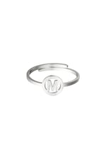 Silver color / Stainless steel ring initial M Silver color Picture13