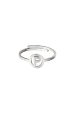 Silver color / Stainless steel ring initial P Silver color Picture16