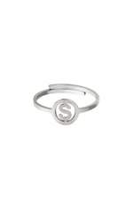 Silver color / Stainless steel ring initial S Silver color Picture19