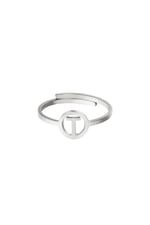 Silver color / Stainless steel ring initial T Silver color Picture20