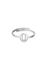 Silver color / Stainless steel ring initial U Silver color Picture21