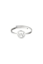 Silver color / Stainless steel ring initial W Silver color Picture23