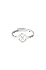 Silver color / Stainless steel ring initial X Silver color Picture24