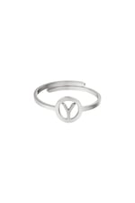 Silver color / Stainless steel ring initial Y Silver color Picture25