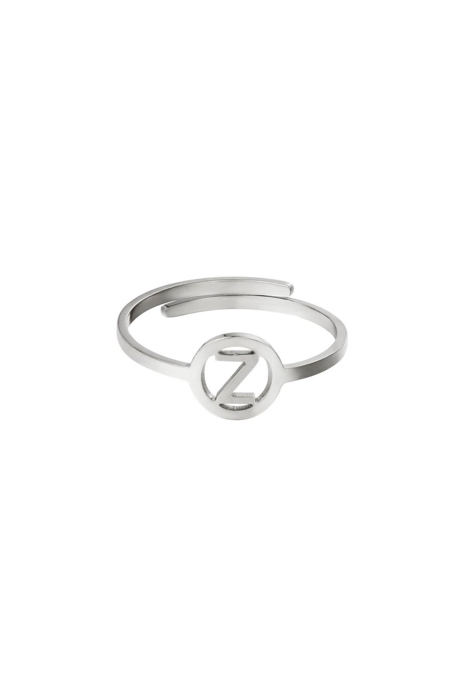 stainless steel ring initial a