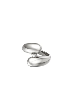 Double wrap ring Silver Color Stainless Steel 18 h5 