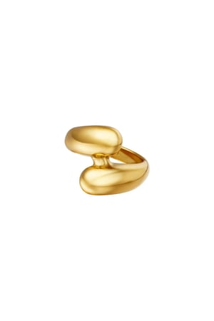 Double wrap ring Gold Color Stainless Steel 16 h5 