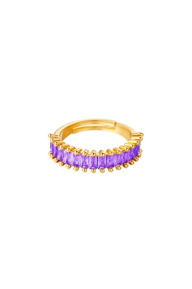 Adjustable colorful gems ring  Green Copper One size h5 