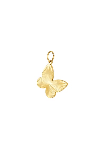 Farfalla con ciondolo fai da te in acciaio inossidabile Gold Stainless Steel h5 