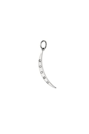 Stainless steel crescent moon charm Silver color h5 