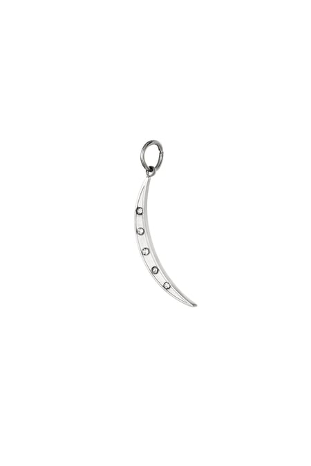 Stainless steel crescent moon charm Silver color 2