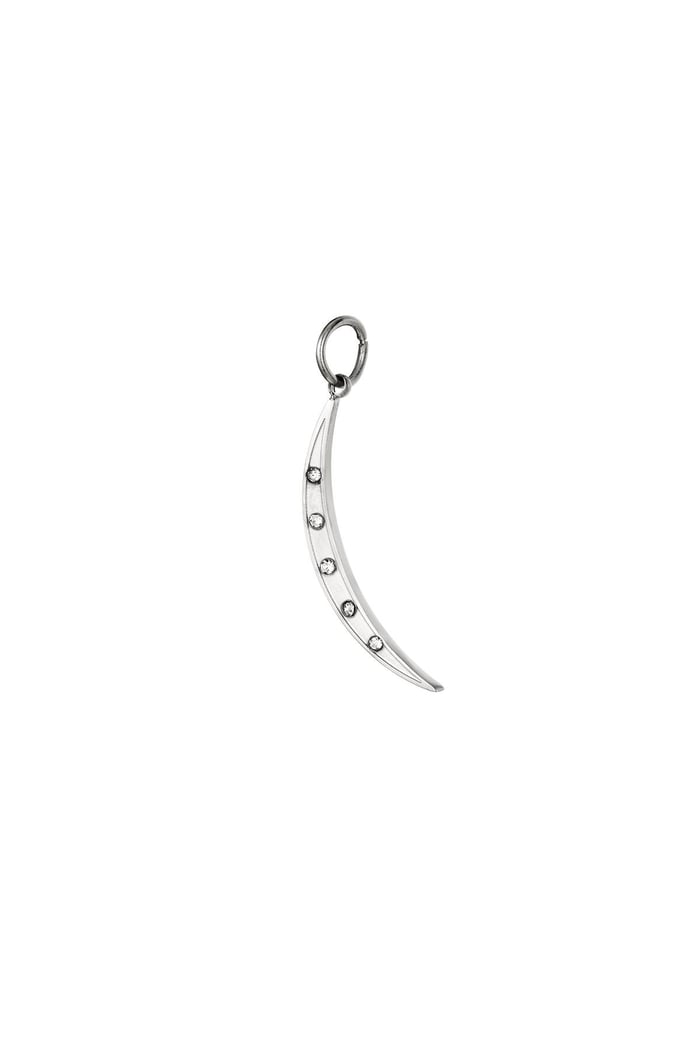 Stainless steel crescent moon charm Silver color 