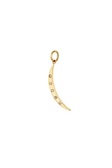 stainless steel crescent moon charm  h5 