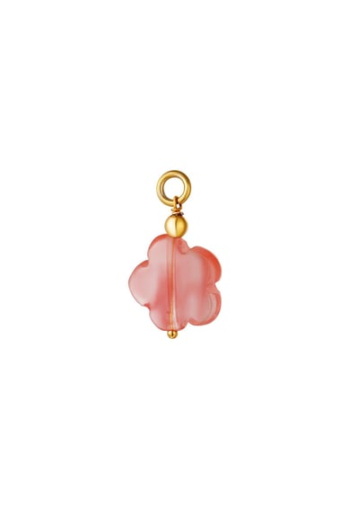 Stainless steel DIY charm Pale Pink Stone h5 