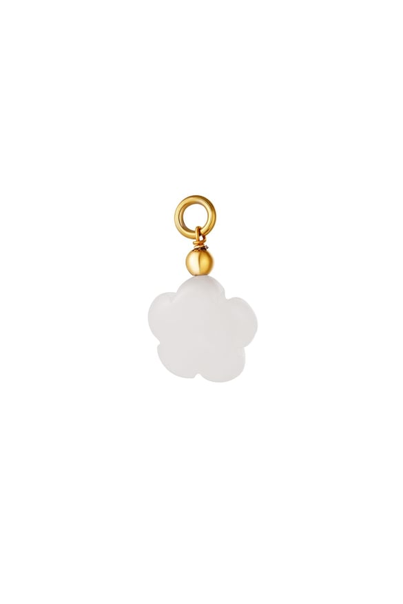 Stainless steel DIY charm Pale Pink Stone