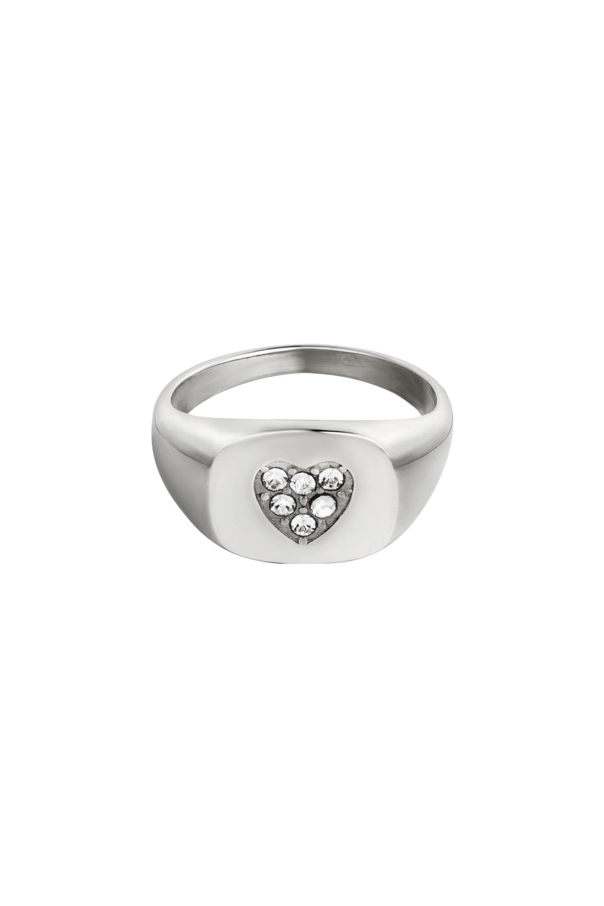 Stainless steel ring heart Silver Color 16