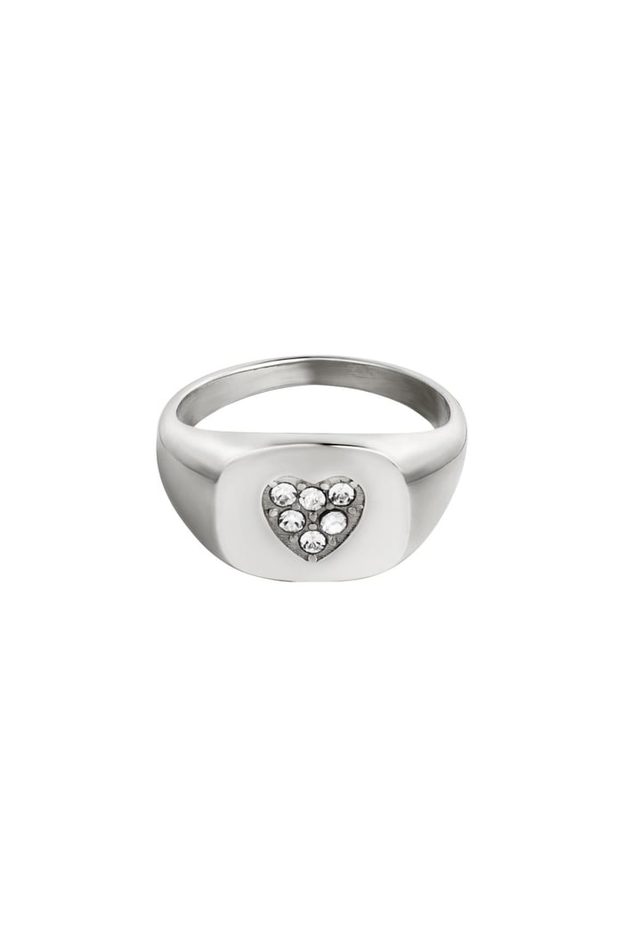 Stainless steel ring heart Silver Color 16 