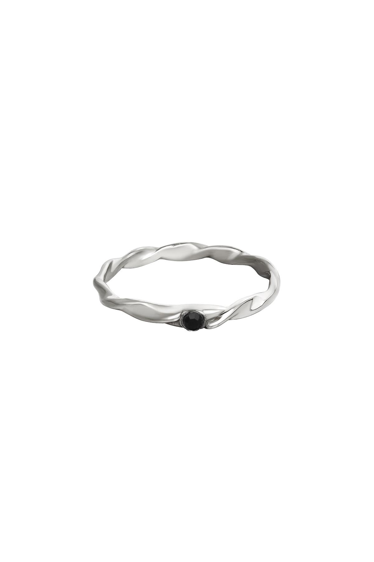 Stainless steel ring twisted Silver Color 16 