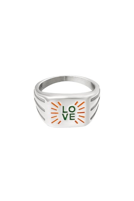 Stainless steel ring love expression Silver Color 16