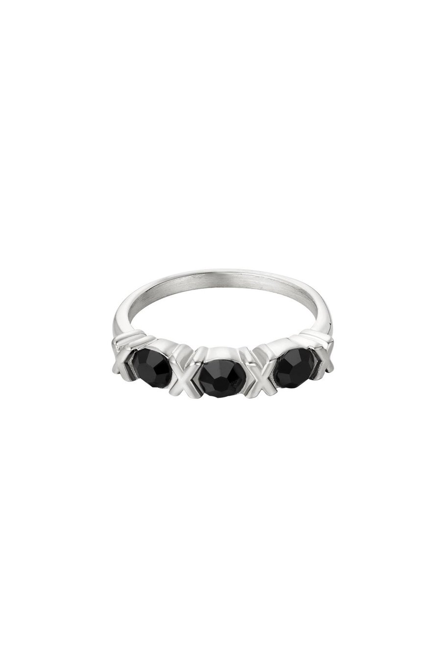 Edelstahlring XOXO Silber 16