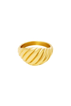 Ring baquette Gold Color Stainless Steel 16 h5 