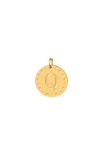 Gold color / Circle charm initial Q Gold Color Stainless Steel Picture3