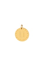 Gold color / Circle charm initial U Gold Color Stainless Steel Picture4