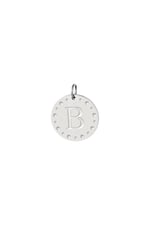 Silver color / Circle charm initial B Silver Color Stainless Steel Picture2