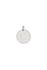 Silver color / Circle charm initial C Silver Color Stainless Steel Picture3