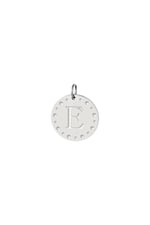 Silver color / Circle charm initial E Silver Color Stainless Steel Picture5