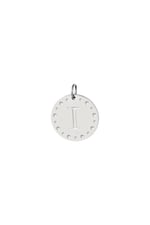 Silver color / Circle charm initial I Silver Color Stainless Steel Picture9