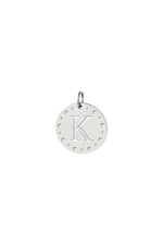 Silver color / Circle charm initial K Silver Color Stainless Steel Picture11