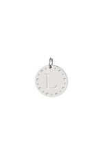 Silver color / Circle charm initial L Silver Color Stainless Steel Picture12