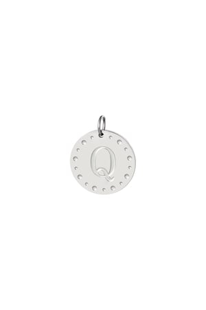 Kreis-Charm-Initiale Q Silber Edelstahl h5 