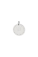 Silver color / Circle charm initial W Silver Color Stainless Steel Picture22