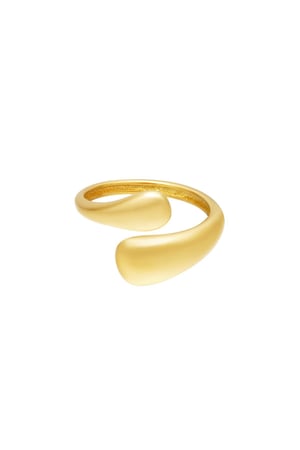 Zweifarbiger Edelstahlring Ring Ring Goldfarbe One size h5 