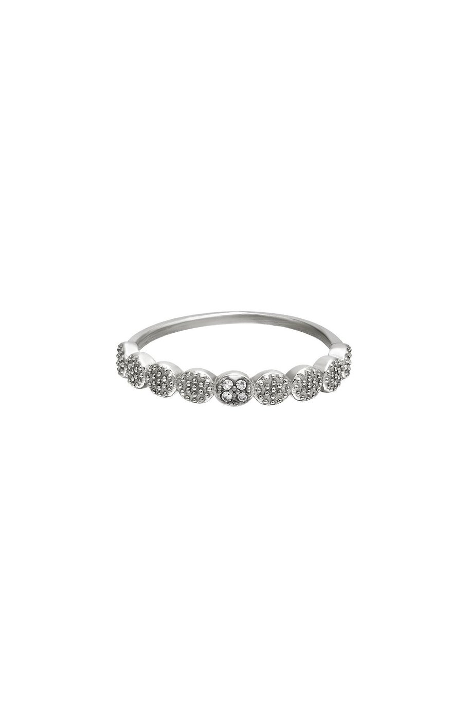 Stainless steel ring spotted Silver Color 16