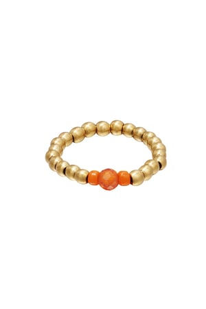 Beaded toe ring Orange & Gold Color Hematite 14 h5 