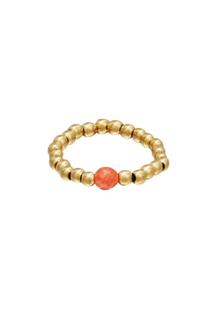 Zehenring Perlen Orange & Goldfarbe Hämatit 14 h5 