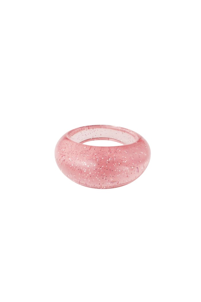 Funkelnder Ring aus Polyharz Rosa Resin 18 