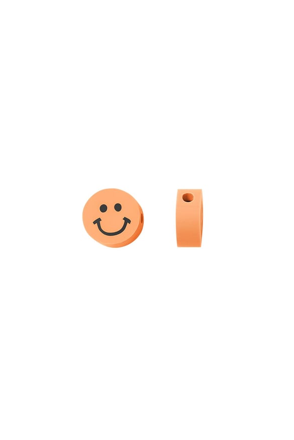 Polymer beads smiley orange polymer clay 2