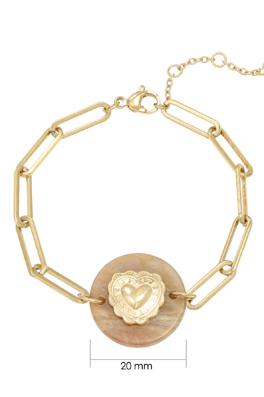 Bracelet Nature Heart Pink Stainless Steel Picture2