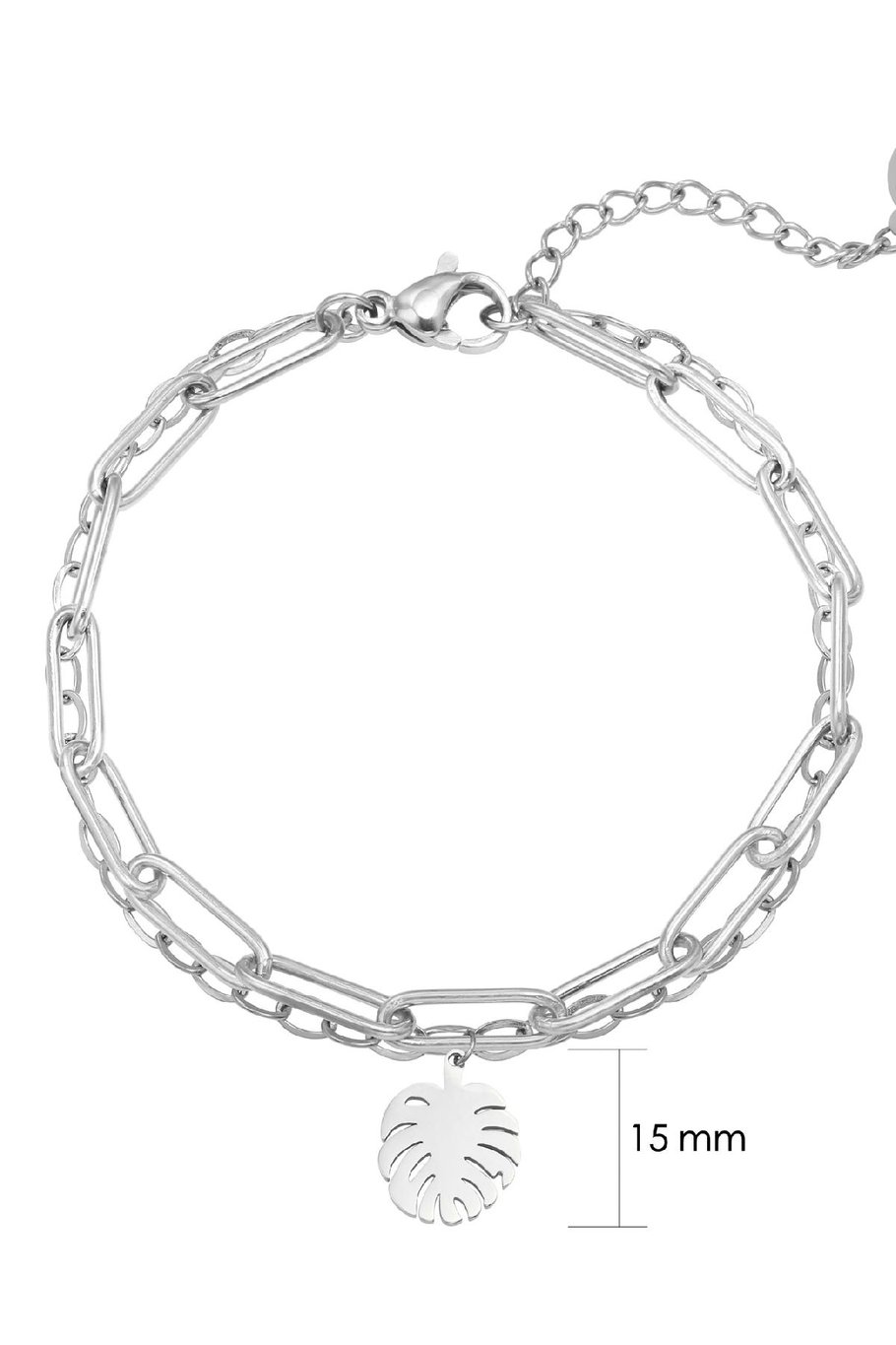 Bracelet Fine Leaf Silver Color Stainless Steel Picture2
