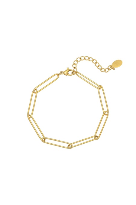 Bracelet Plain Chain Gold Color Stainless Steel