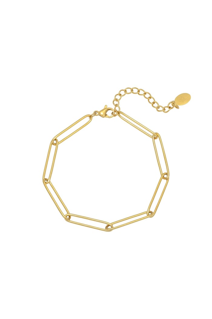 Bracelet Plain Chain Gold Color Stainless Steel 